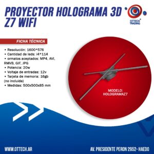 Proyector Reflector Pantalla Led Holograma 3d Z7 Wifi