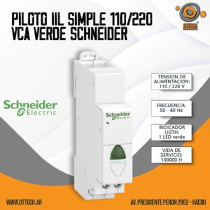 Piloto IIl Simple 110/220 Vca Verde Schneider