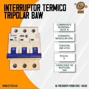 Llave Interruptor Termomagnetico Termica Tripolar Baw