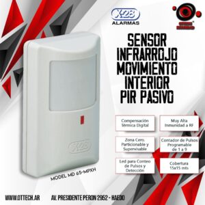 Sensor Infrarrojo Movimiento Interior MD 65-MPXH X28 Alarmas