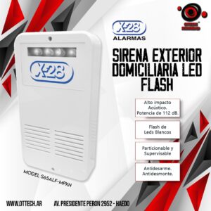 Sirena Exterior Domiciliaria Led Flash S65ALF-MPXH X28 Alarmas