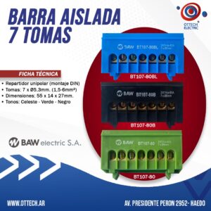 Barra Aislada 7 Tomas Baw