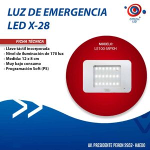 Luz De Emergencia Led X-28 Le100-mpxh Llave Tactil
