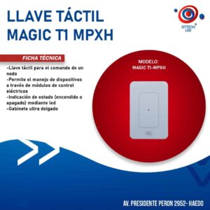 Llave Táctil Magic T1 Mpxh Automatización X28 Alarmas