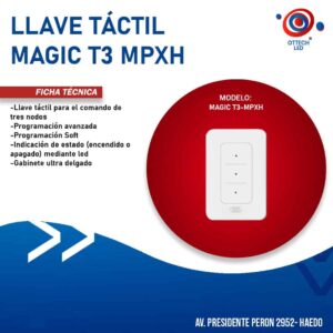 Llave Táctil Touch X-28 3 Nodos Magic T3-mpxh Alarmas