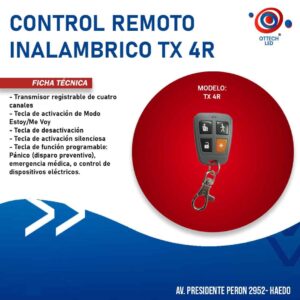 Control Remoto Alarma Domiciliaria 4 Canales X-28 Tx4r