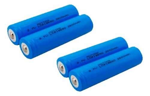 Pila Bateria 18650 3.7v Corriente 2600 Mah Con Teton X 4 Un.