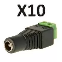 Ficha Plug Hembra 5.5 X 2.1mm Bornera Led Camaras Cctv X 10