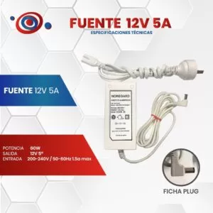 Fuente Switching 12v 5a 60w Plástica