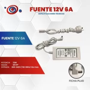 Fuente Switching 12v 6a Plástica