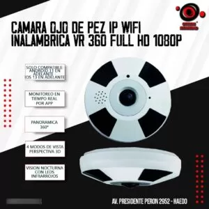 Camara Ojo De Pez Ip Wifi Inalambrica Vr 360 Full Hd 1080p