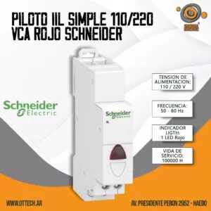 Piloto Iil Simple 110/220 Vca Rojo Schneider
