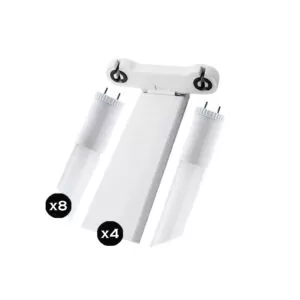 COMBO LISTON DOBLE + 2 TUBOS LED 18W X4