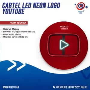 Carteles Luminosos Neon Led Youtube Personalizados
